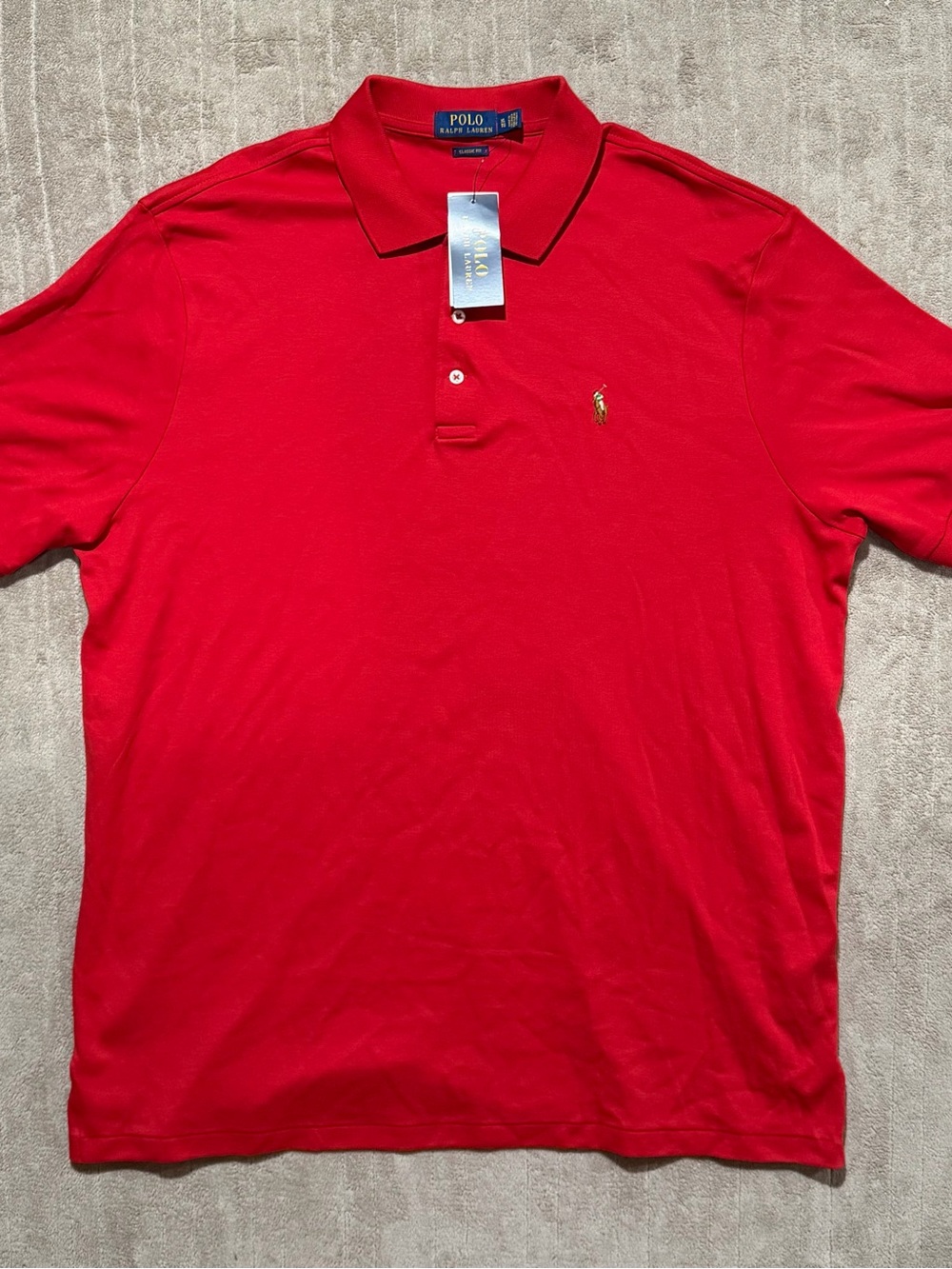 Polo Ralph Lauren Polo Shirt Mens Sz XL Red Classic Fit Short Sleeve Cotton NWT